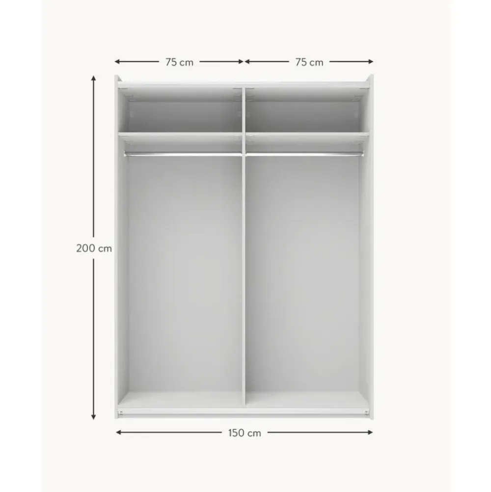 Clearance Armario Modular Leon, 2 Puertas Correderas (150 Cm), Diferentes Variantes Armarios