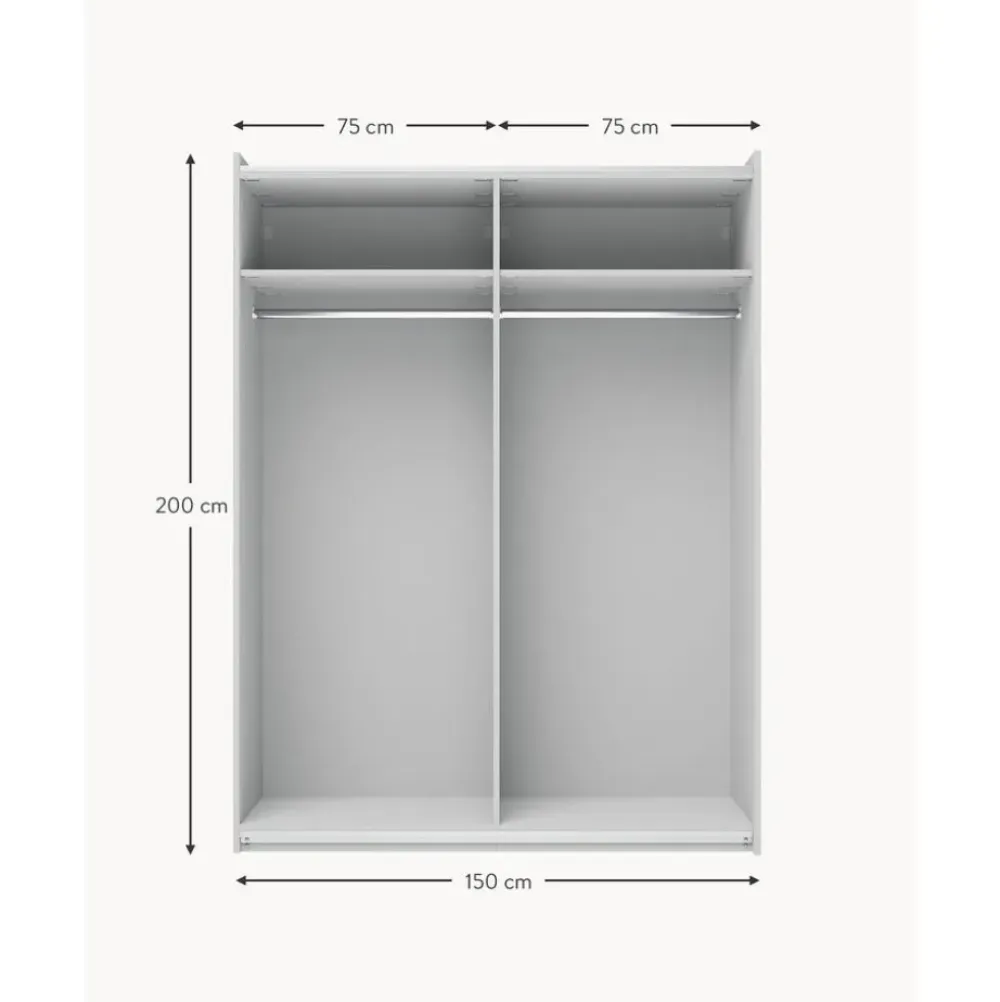 Online Armario Modular Simone, 2 Puertas Correderas (150 Cm), Diferentes Variantes Armarios