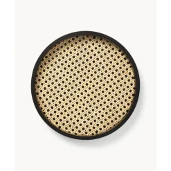 Discount Bandeja Redonda Con Tejido Vienes Carina Bandejas Decorativas
