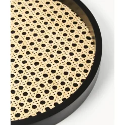 Discount Bandeja Redonda Con Tejido Vienes Carina Bandejas Decorativas