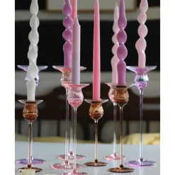 Fashion Candelero De Vidrio Soplado Artesanalmente Tulipan Candelabros