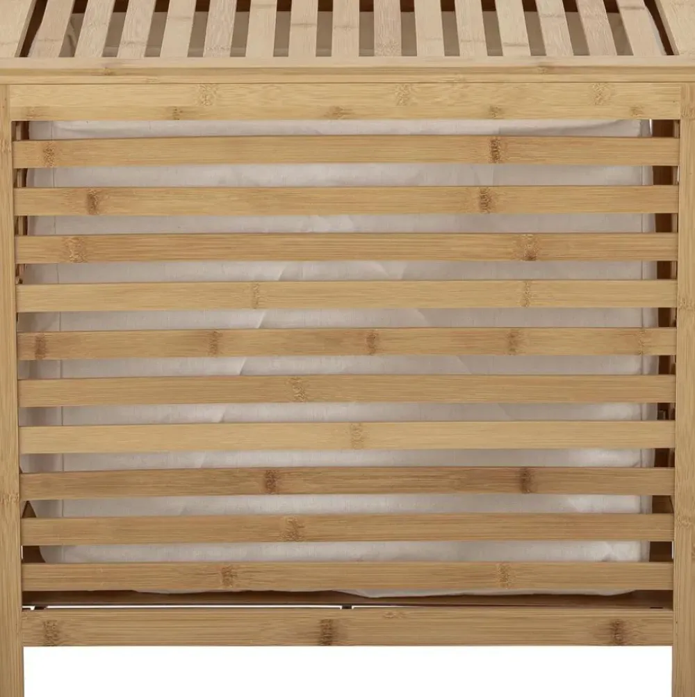 Sale Cesta De Lavanderia De Bambu Con Bolsa De Tela Aden Cestos De La Ropa