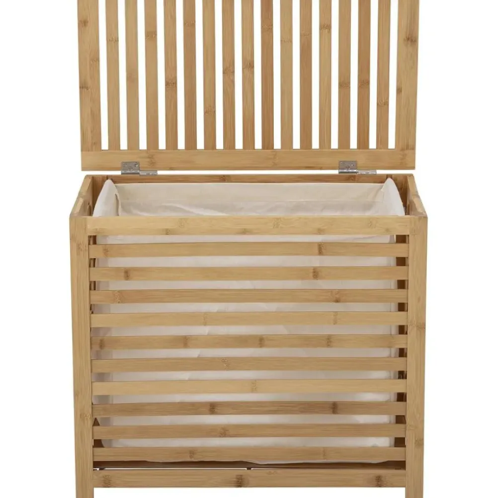 Sale Cesta De Lavanderia De Bambu Con Bolsa De Tela Aden Cestos De La Ropa