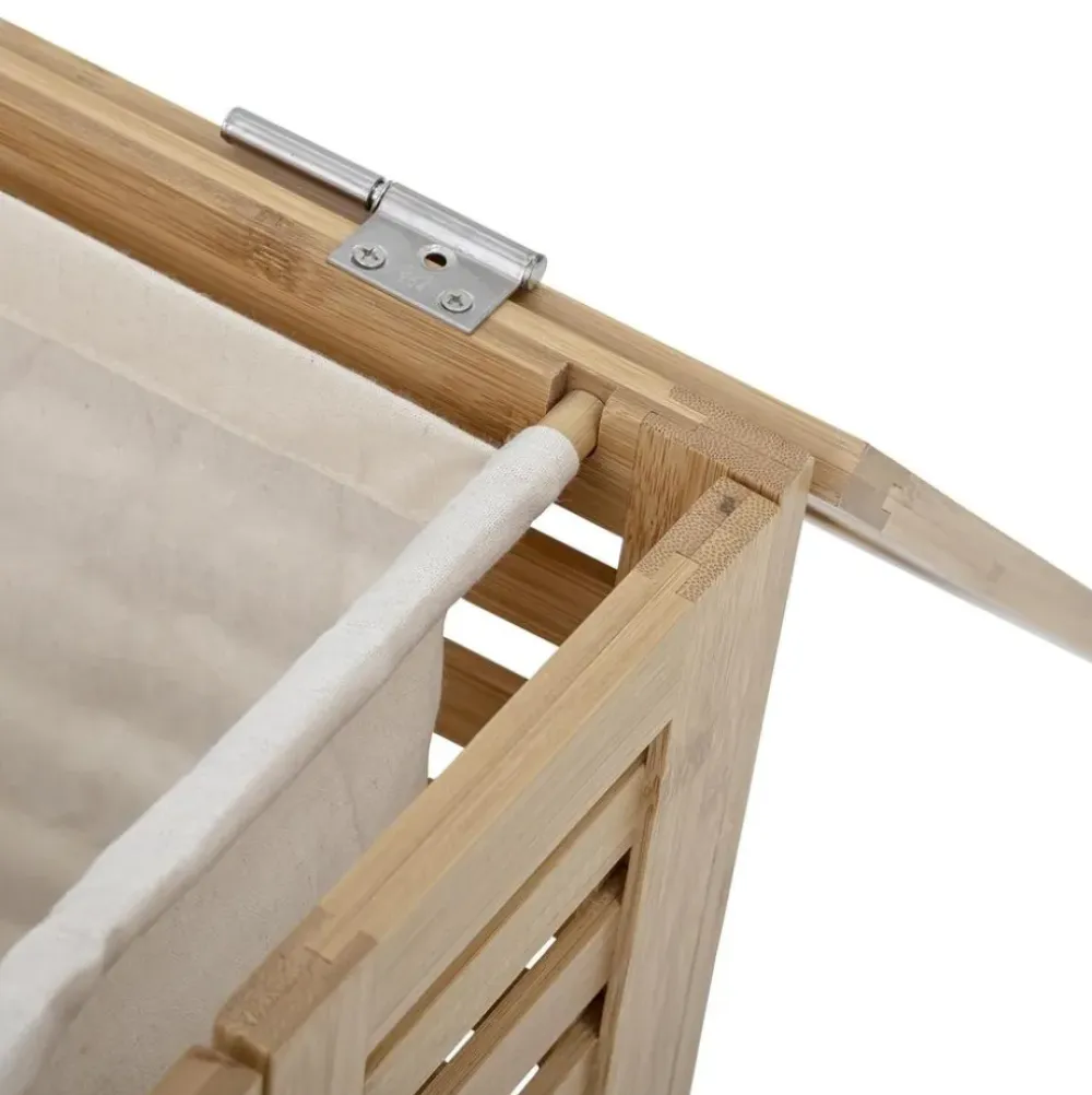 Sale Cesta De Lavanderia De Bambu Con Bolsa De Tela Aden Cestos De La Ropa
