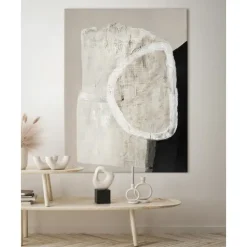 Clearance Cuadro En Lienzo Pintado A Mano White Stone Lienzos