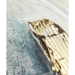 Fashion Cuadro En Lienzo Pintado A Mano Golden Blue I Lienzos