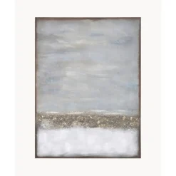 Fashion Cuadro En Lienzo Pintado A Mano Con Marco De Madera Abstract Horizon Lienzos