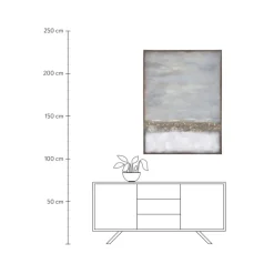 Fashion Cuadro En Lienzo Pintado A Mano Con Marco De Madera Abstract Horizon Lienzos