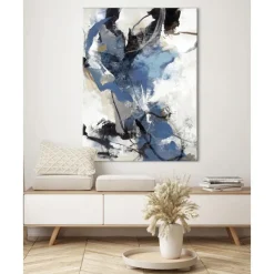 Outlet Cuadro Pintado A Mano Blue Vibes Lienzos