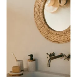 New Dosificador De Jabon Con Madera Laura Dispensador De Jabon Y Jaboneras