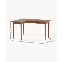 Fashion Escritorio Esquinero De Madera De Mango Con Cajones Paul Escritorios