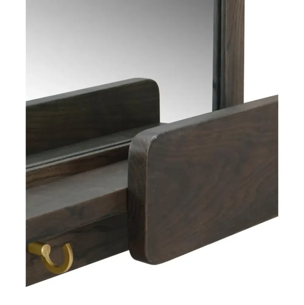 Clearance Espejo De Pared Con Estantes De Roble Inverness Espejos De Pared