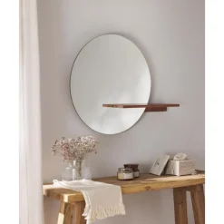 Sale Espejo De Pared Con Estante De Madera Sandro Espejos De Pared