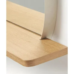 Fashion Espejo De Pared Redondo Con Estante De Madera Kenny Espejos De Pared