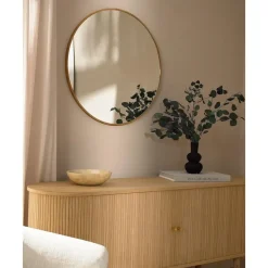 Sale Espejo De Pared Redondo De Roble Avery Espejos De Pared