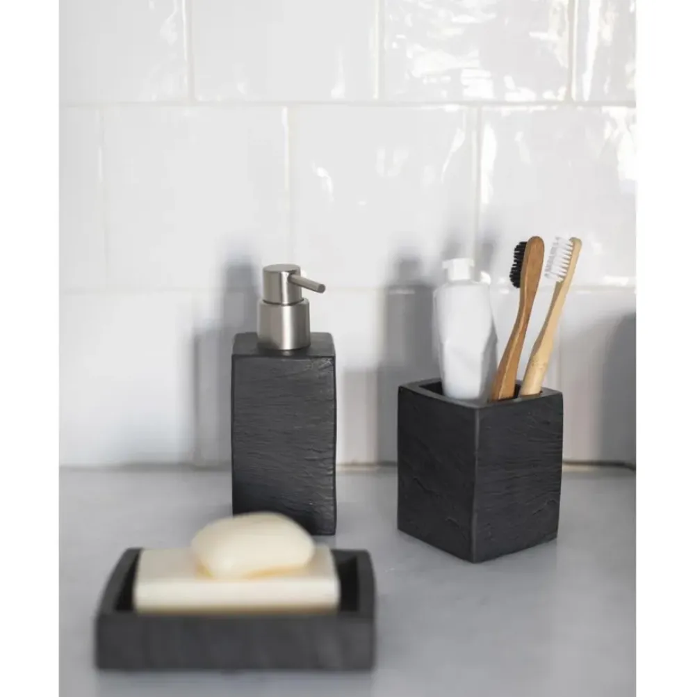 Clearance Jabonera En Look Pizarra Slate Dispensador De Jabon Y Jaboneras