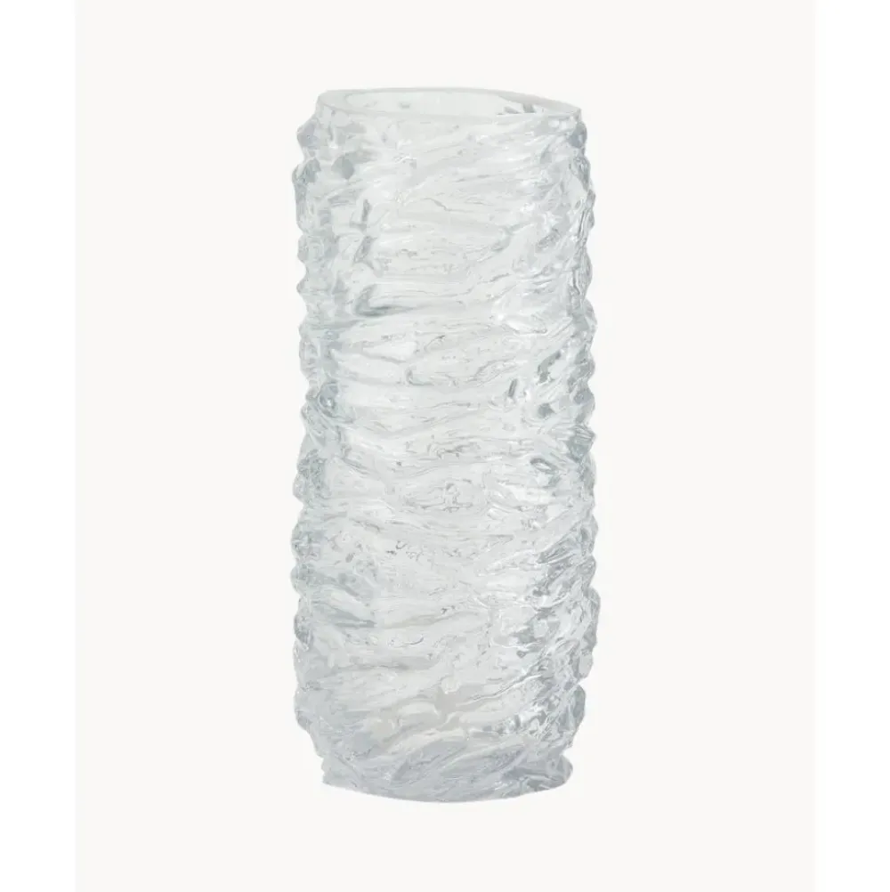 Clearance Jarron Alto De Vidrio Con Relieve Maio Jarrones