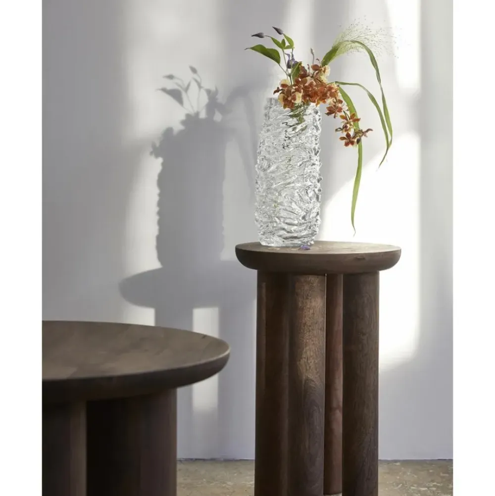 Clearance Jarron Alto De Vidrio Con Relieve Maio Jarrones