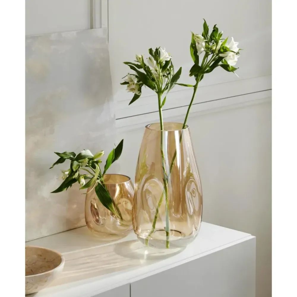 Outlet Jarron Grande De Vidrio Soplado Artesanalmente Luster Jarrones