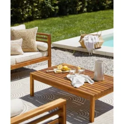 Outlet Mesa Para Exterior De Madera De Acacia Bo, 100 X 60 Cm Muebles De Jardin