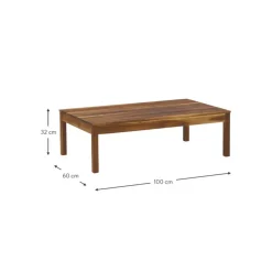 Outlet Mesa Para Exterior De Madera De Acacia Bo, 100 X 60 Cm Muebles De Jardin