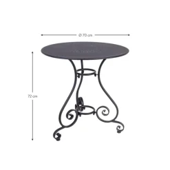 Clearance Mesa Redonda De Metal Para Exterior Etienne, O 70 Cm Muebles De Jardin