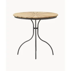 New Mesa Redonda Para Balcon Hard & Ellen, Tablero De Madera De Teca Muebles De Jardin