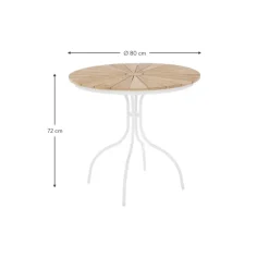Online Mesa Redonda Para Exterior Hard & Ellen, Tablero De Madera De Teca Muebles De Jardin