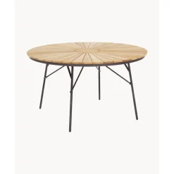 Sale Mesa Redonda Para Exterior De Madera De Teca Hard & Ellen, Tamanos Diferentes Muebles De Jardin