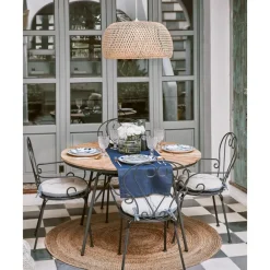 Sale Mesa Redonda Para Exterior De Madera De Teca Hard & Ellen, Tamanos Diferentes Muebles De Jardin