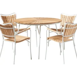 Online Mesa Redonda Para Exterior De Madera De Teca Hard & Ellen, Tamanos Diferentes Muebles De Jardin
