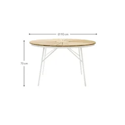 Online Mesa Redonda Para Exterior De Madera De Teca Hard & Ellen, Tamanos Diferentes Muebles De Jardin