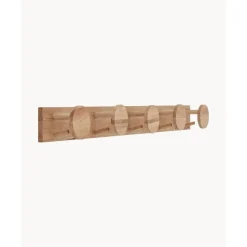 Discount Perchero De Pared De Madera De Caucho Emme, 10 Gancho Percheros