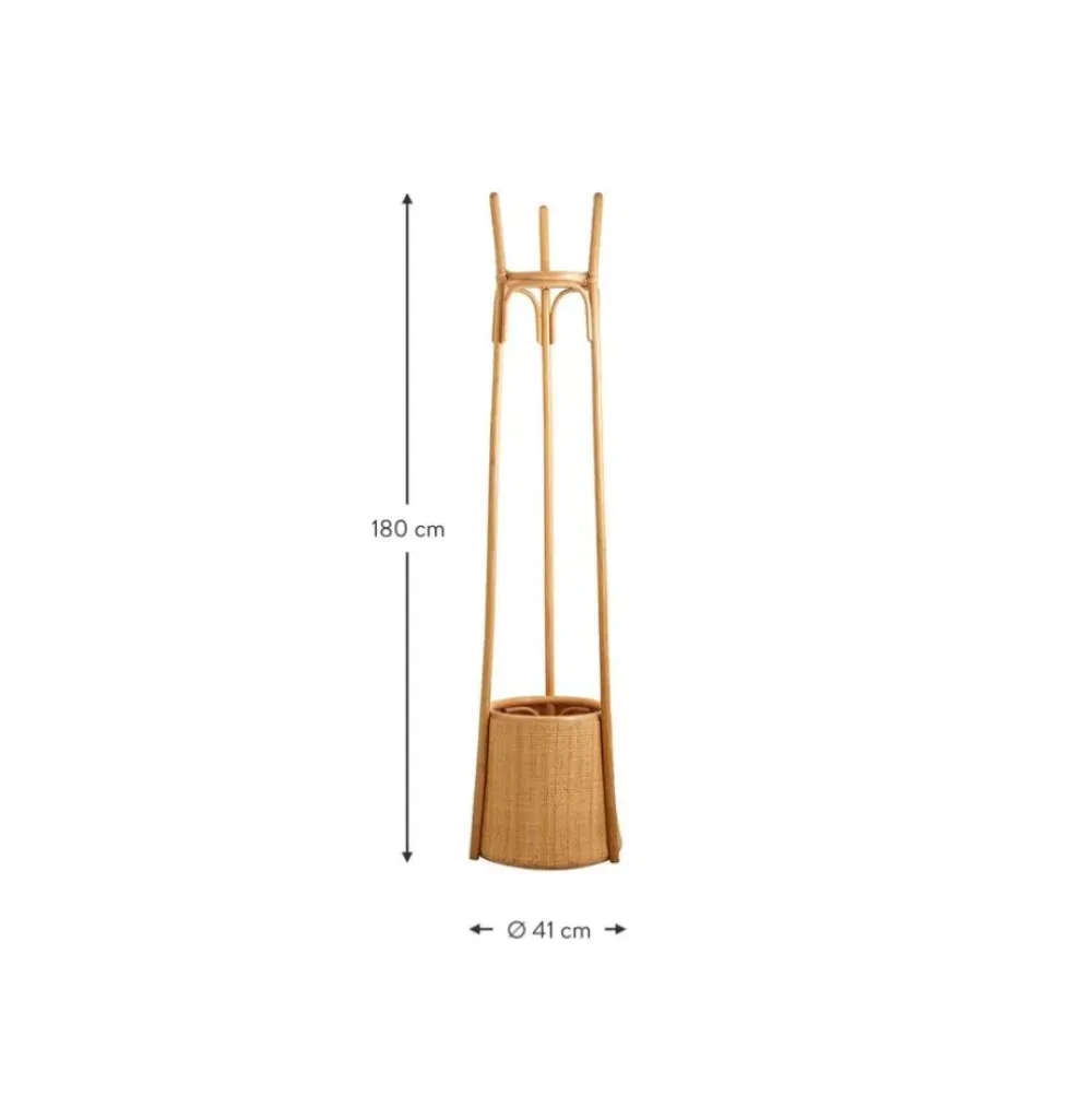 Clearance Perchero De Ratan Con Cesta Sio Percheros