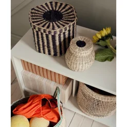 Outlet Set De Cestas Artesanales De Jacinto De Agua Polly, 3 Uds. Cajas De Almacenaje