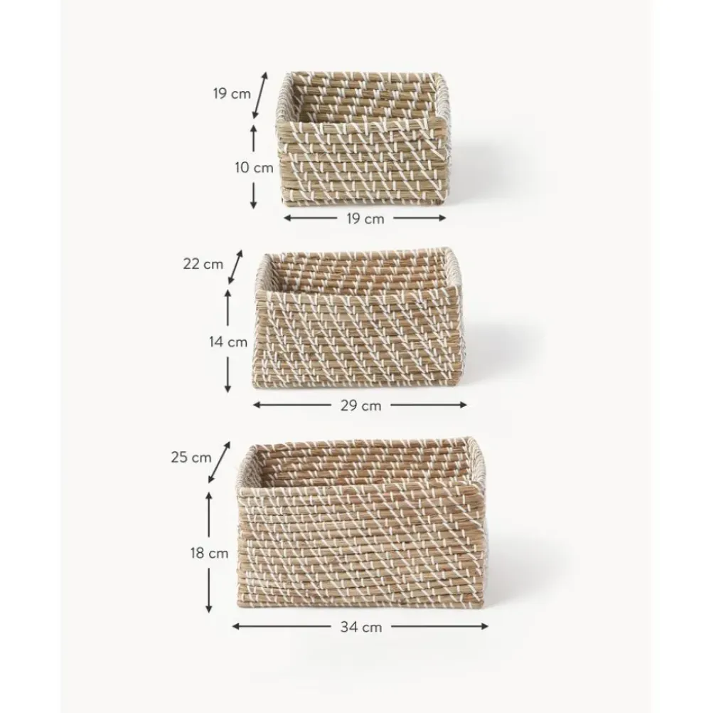 Online Set De Cestas De Jacintos De Agua Aleya, 3 Uds. Cajas De Almacenaje