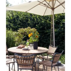 New Set De Comedor Para Exterior De Madera Teca Ellen, 5 Pzas. Muebles De Jardin