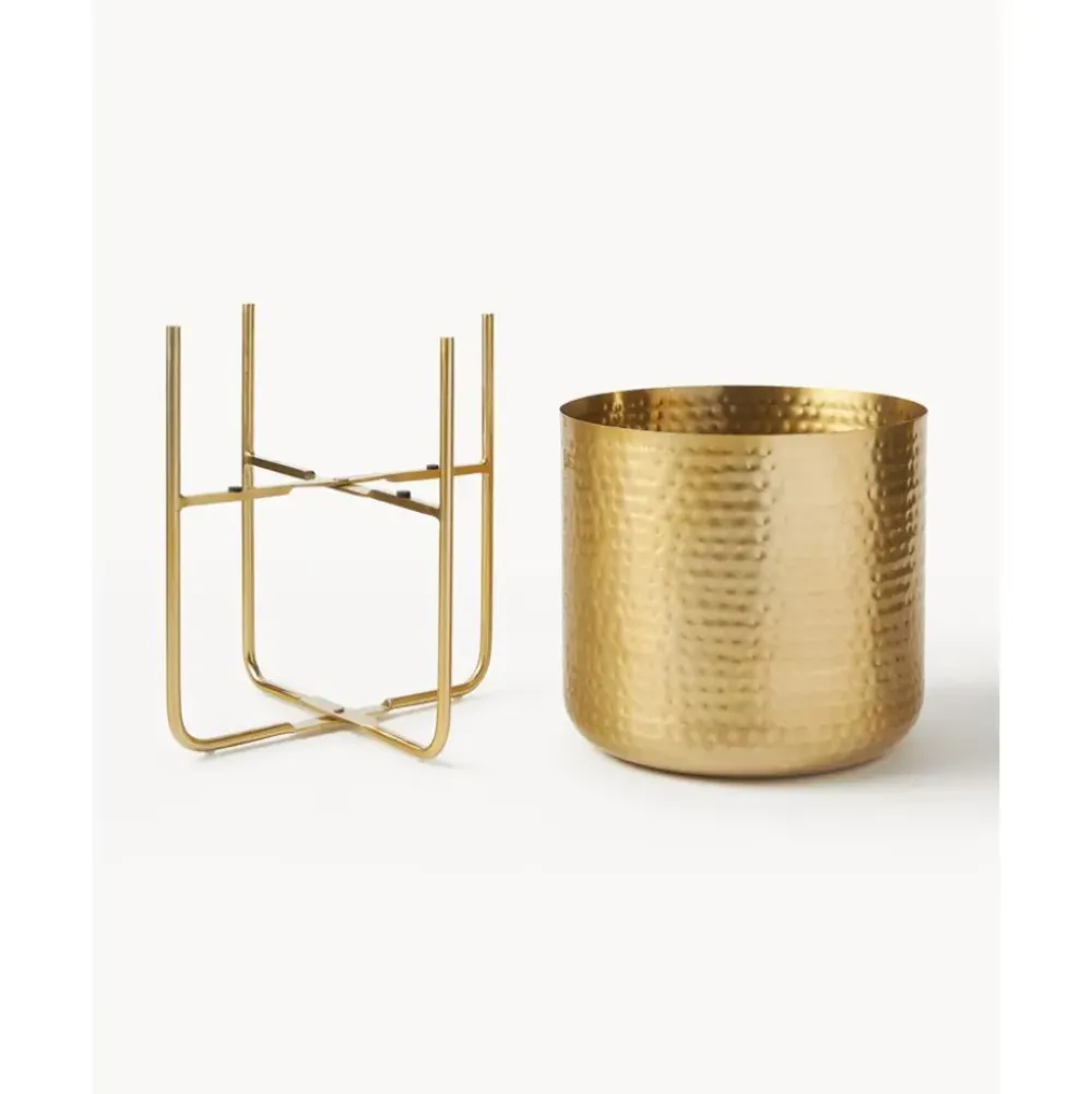 Discount Set De Macetero De Metal Martillado Nives, 2 Uds. Maceteros