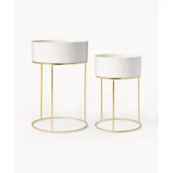 Sale Set De Maceteros Redondos De Metal Palesa, 2 Uds. Maceteros