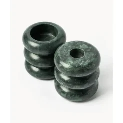 Hot Set De Portavelas Y Candelabros 2En1 De Marmol Orta, 2 Uds. Portavelas