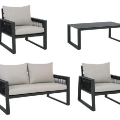 Fashion Set Lounge Para Exterior Captiva, 4 Pzas. Muebles De Jardin