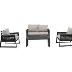 Fashion Set Lounge Para Exterior Captiva, 4 Pzas. Muebles De Jardin