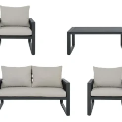 Fashion Set Lounge Para Exterior Captiva, 4 Pzas. Muebles De Jardin