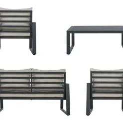 Fashion Set Lounge Para Exterior Captiva, 4 Pzas. Muebles De Jardin