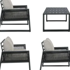 Fashion Set Lounge Para Exterior Captiva, 4 Pzas. Muebles De Jardin