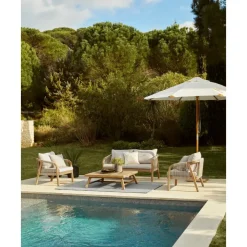 Discount Set Lounge Para Exterior De Madera De Acacia Lu, 4 Pzas. Muebles De Jardin