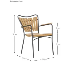 New Silla Con Reposabrazos De Madera Para Exterior Hard & Ellen Muebles De Jardin
