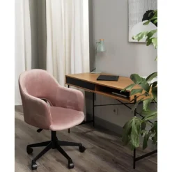 Sale Silla De Oficina Con Reposabrazos De Terciopelo Rachel, Altura Regulable Sillas De Escritorio