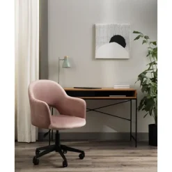 Sale Silla De Oficina Con Reposabrazos De Terciopelo Rachel, Altura Regulable Sillas De Escritorio