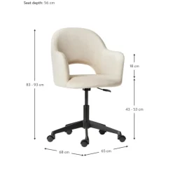 Fashion Silla De Oficina Con Reposabrazos De Terciopelo Rachel, Altura Regulable Sillas De Escritorio